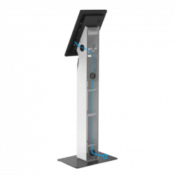 KIO-KTEP1000 / Pedestal piso para Tablet Kiosco / Antirrobo/ espacio para impresora (no incluye Tablet ni impresora)